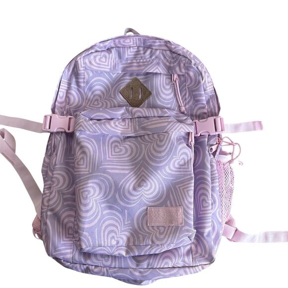 JanSport Main Campus Heavenly Hearts Pink Purple Large School Backpack main image 7